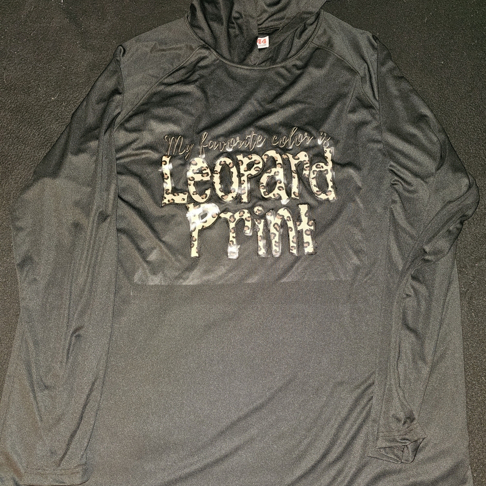 Black Leopard Print Hoodie